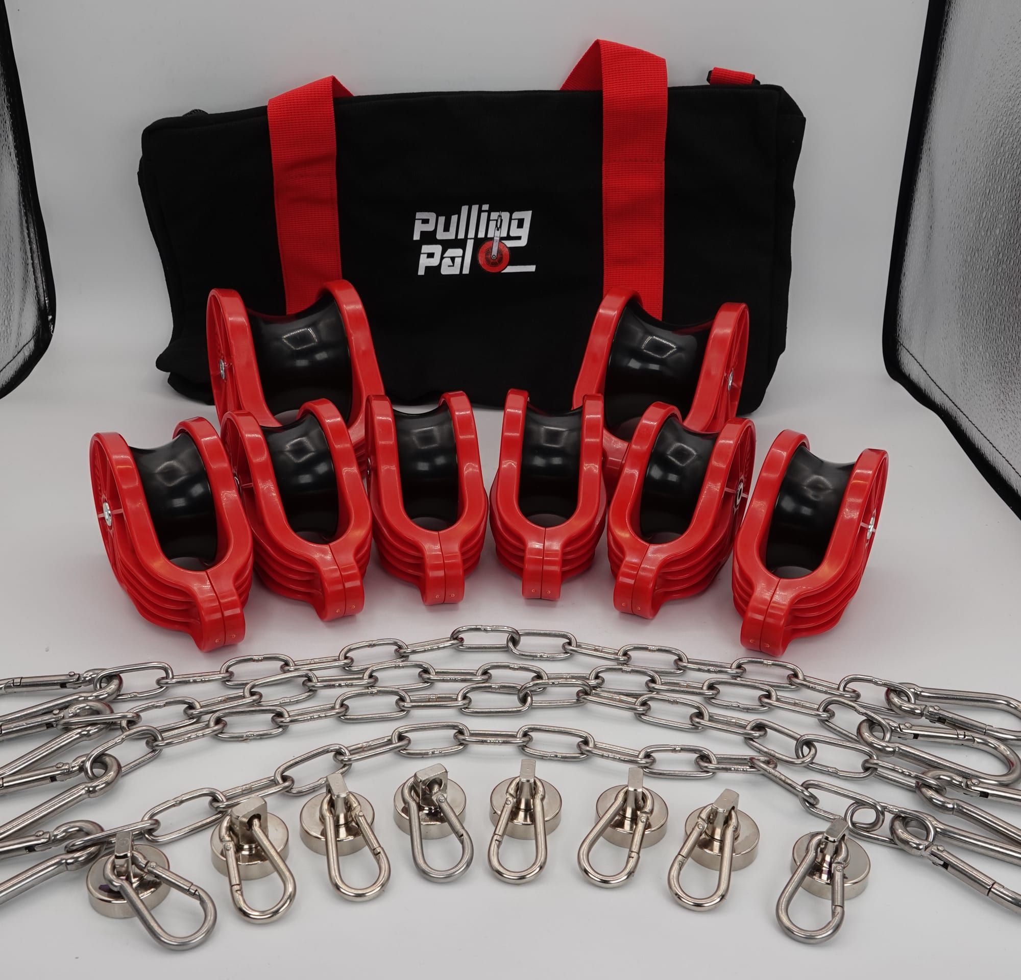 Pro Pack: 6 PP10, 2 PP20, hardware sets, and canvas bag
